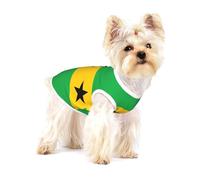 Gilet en coton pour chien Motif drapeau de Sao Tomé et Principe Taille M - Respirant, confortable, élégant pour animaux de compagnie