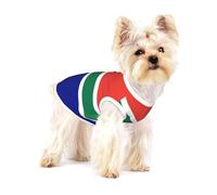 Gilet en coton pour petit animal de compagnie Motif drapeau de l'Afrique du Sud L Imprimé complet Chien Chat Doux Respirant Élastique Vêtements Quotidien Fête Tenue