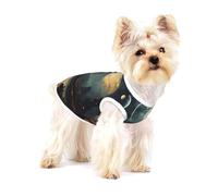 Gilet en coton pour petit animal de compagnie Motif lune étoiles et planètes Taille M Imprimé complet Chien Chat Doux Respirant Élastique Vêtements Quotidien Fête Tenue