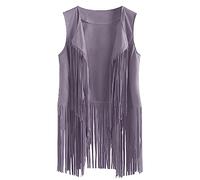 Gilet en daim pour femme sans manches Gilet à franges Costume Hippie Gilet Offres du jour Aujourd'hui Mes commandes Afficher Marchandises Deal Cadeaux personnalisés Cadeaux pour femmes Offres