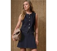 Gilet en denim à col rond et boutons
