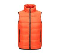 Gilet en duvet chaud pour homme - Gilet de travail léger épais - Veste d'hiver élégante - Gilet de transition - Sans manches - Gilet de loisirs confortable - Couleur unie, Orange, XXXXXL