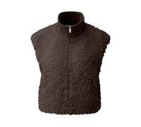 Gilet en fausse fourrure avec col tricoté femme QS Marron S