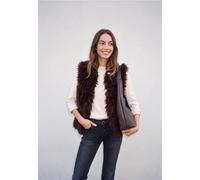 Gilet en fausse fourrure avec patte de boutonnage
