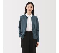 Gilet en Laine à Maille Fine Femme Bleu Cendré S