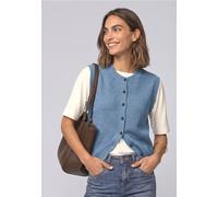 Gilet en maille à col rond avec patte de boutonnage