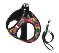 Gilet en maille respirante pour petits chiens et chats - Réfléchissant | With Accessories Harnais léger en maille respirante avec boucle à dégagement rapide Motif grues en papier origami Taille L