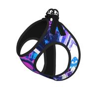 Gilet en maille respirante pour petits chiens et chats - Réfléchissant | Without Accessories Harnais léger en maille respirante avec boucle à dégagement rapide Motif vortex Bleu/violet Taille S
