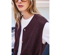 Gilet en peluche à col en V et boutons