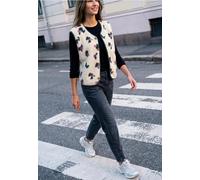 Gilet en peluche à col rond et à motifs