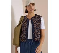 Cecil Gilet Teddy pour femme 2200679 avec détails en softshell et motif léon, Moka crème, L