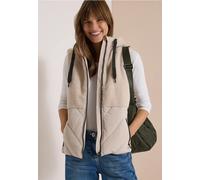 Gilet en peluche avec empiècement matelassé et fermeture zip