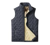 Gilet en polaire doublé pour homme, pour l'extérieur et l'hiver, sans manches, avec fermeture éclair complète, col haut, doublure en sherpa douce, deux poches zippées, tissu résistant au vent