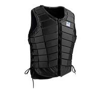 Gilet équestre avec fermeture éclair réglable et absorption des chocs pour enfants, femmes, hommes, noir, taille L