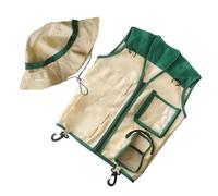 Gilet et chapeau d'exploration pour, ensemble d'exploration en plein air, gilet créatif et chapeau pour camping, randonnée, plage, jungle, pique-nique, salle de classe, safari, jardin, zoo