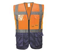 Gilet Executive - Portwest - Warsaw C476 - Orange/Bleu Marine - Mixte - Adulte S