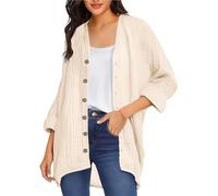 Gilet Femme Cardigan Chic Et Elégant,Léger Fluide Manches Longues Veste Décontracté Ouverte sur Le Devant Et Col en V Cardigans Elégant sans Poches Cardigan Long Femme