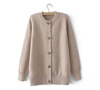 Gilet Femme,Cardigan Décontracté À Col Rond Chunky Kaki Manteau en Tricot À Manches Longues Bouton De Couleur Ouvert sur Le Devant Garder Au Chaud Pull Outwear Cardigans pour Femmes, M