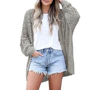 Gilet Femme Cardigan Long à Col en V Gilets Torsadé Femme Gilet Femmes Hiver Pull avec Poches Boutons Mode Élégant Manteaux Chaude Solid Color Chic Automne et Hiver Conforts Les Cent Vetement Femme