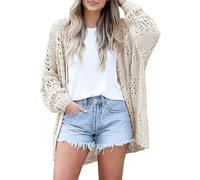 Gilet Femme Cardigan Long à Col en V Gilets Torsadé Femme Gilet Femmes Hiver Pull avec Poches Boutons Mode Élégant Manteaux Chaude Solid Color Chic Automne et Hiver Conforts Les Cent Vetement Femme