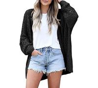 Gilet Femme Cardigan Long à Col en V Gilets Torsadé Femme Gilet Femmes Hiver Pull avec Poches Boutons Mode Élégant Manteaux Chaude Solid Color Chic Automne et Hiver Conforts Les Cent Vetement Femme