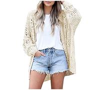 Gilet Femme Cardigan Long à Col en V Gilets Torsadé Femme Gilet Femmes Hiver Pull avec Poches Boutons Mode Élégant Manteaux Chaude Solid Color Chic Automne et Hiver Conforts Les Cent Vetement Femme