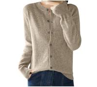 Gilet Femme Cardigan Manches Longues Tricoté Chic et Elégant avec Boutons à Col en V Ouvert sur Le Devant Décontracté Manteau Mode Pull Gilet Femme Cardigan Long en Tricot Veste Ouvert épais