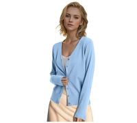 Gilet Femme Cardigan Pull Cachemire Col V Long Grande Taille Gilets Chic et Elegant LéGer Manches Longues Laine Cardigan avec Boutons Pulls En Tricot Mode EláStique Top Hiver Chaud Vetement Femme