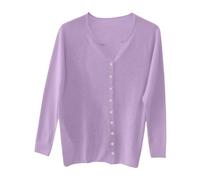 Gilet Femme Cardigan Pull Cachemire Col V Long Grande Taille Gilets Chic et Elegant LéGer Manches Longues Laine Cardigan avec Boutons Pull en Tricot Mode EláStique Top Hiver Chaud Vetement Femme