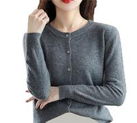 Gilet Femme Cardigan Pull Cachemire Col V Long Grande Taille Gilets Chic et Elegant LéGer Manches Longues Laine Cardigan avec Boutons Pull en Tricot Mode EláStique Top Hiver Chaud Vetement Femme