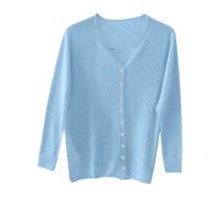 Gilet Femme Cardigan Pull Cachemire Col V Long Grande Taille Gilets Chic et Elegant LéGer Manches Longues Laine Cardigan avec Boutons Pull en Tricot Mode EláStique Top Hiver Chaud Vetement Femme