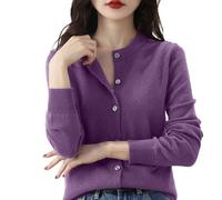 Gilet Femme Cardigan Pull Cachemire Col V Long Grande Taille Gilets Chic et Elegant LéGer Manches Longues Laine Cardigan avec Boutons Pull en Tricot Mode EláStique Top Hiver Chaud Vetement Femme