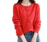 Gilet Femme Cardigan Pull Cachemire Col V Long Grande Taille Gilets Chic et Elegant LéGer Manches Longues Laine Cardigan avec Boutons Pull en Tricot Mode EláStique Top Hiver Chaud Vetement Femme