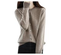 Gilet Femme Cardigan Pull Cachemire Col V Long Grande Taille Gilets Chic et Elegant LéGer Manches Longues Laine Cardigan avec Boutons Pull en Tricot Mode EláStique Top Hiver Chaud Vetement Femme