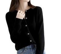 Gilet Femme Cardigan Pull Cachemire Col V Long Grande Taille Gilets Chic et Elegant LéGer Manches Longues Laine Cardigan avec Boutons Pull en Tricot Mode EláStique Top Hiver Chaud Vetement Femme