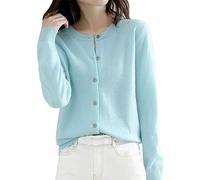 Gilet Femme Cardigan Pull Cachemire Col V Long Grande Taille Gilets Chic et Elegant LéGer Manches Longues Laine Cardigan avec Boutons Pull en Tricot Mode EláStique Top Hiver Chaud Vetement Femme