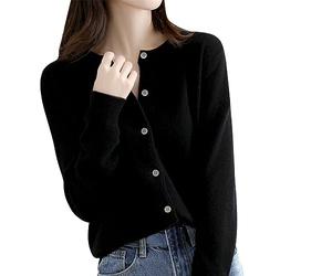Gilet Femme Cardigan Pull Cachemire Col V Long Grande Taille Gilets Chic et Elegant LéGer Manches Longues Laine Cardigan avec Boutons Pull En Tricot Mode EláStique Top Hiver Chaud Vetement Femme