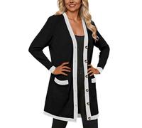 Gilet Femme Cardigan Pulls, Gilets Et Sweats Court en Laine Long Hiver Chaud Grande Taille Pull Leger Grosse Maille Winter Jacket Women Chic Elegant Noir Veste Velours Surchemise pour Vetement Rose