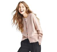 Gilet Femme Chic Et Elegant Cardigan À Boutons Colorés Automne-Hiver Pull-Over Manches Longues Veste Tricoté Léger Sweater Jacket Quotidien Bureau Tricot Uni Manteau (Beige,L)