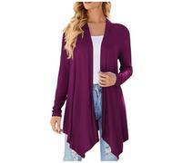 Gilet Femme Chic Et Elegant Chemisier Élégant Veste Mi Saison Long Hiver Ete Laine Cardigan Gilets Chemise Longue Fluide Ajouré sans Manche Chaud Printemps Manches Courtes Cardigans Fins pour Femmes