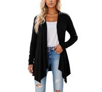 Gilet Femme Chic Et Elegant Chemisier Élégant Veste Mi Saison Long Hiver Ete Laine Cardigan Gilets Chemise Longue Fluide Ajouré sans Manche Chaud Printemps Manches Courtes Cardigans Fins pour Femmes