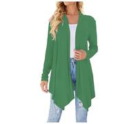 Gilet Femme Chic Et Elegant Chemisier Élégant Veste Mi Saison Long Hiver Ete Laine Cardigan Gilets Chemise Longue Fluide Ajouré sans Manche Chaud Printemps Manches Courtes Cardigans Fins pour Femmes