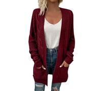 Gilet Femme Chic Et Elegant Chemisiers Et Blouses Femme Manches Longues Automne Blouses Chaud Cardigan Casual Uni Grande Taille Top Sport Dentelle Dentelle Haut Vêtements 2#vin XL