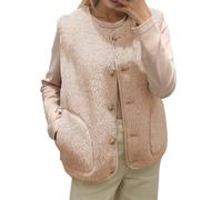 Gilet Femme Chic Et Elegant Veste Polaire sans Manches, Gilet Chaud Imitation Peau De Mouton avec Col Montant Style Classique DéContracté Polyvalent Doux Et Confortable