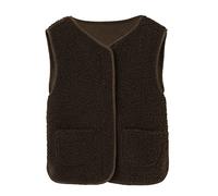 Gilet Femme Hiver Polaire sans Manche Veste Boutons Casual Chaude Cardigans Chic Couleur Unie Gilet avec Poche Coupe Classique Veste Matelassée Mode Gilet en Molleton