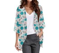 Gilet Femme Manches Chauve-Souris Ouvert Châle Cardigan Elegant Veste Cardigan en Mousseline De Soie pour Femme Mode 2024 Cardigan Court Femme Été Bolero Court Femme