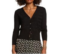 Gilet femme Morgan Menthi noir col V boutonné en fine maille M