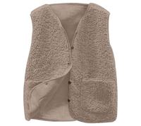 Gilet Femme Polaire Doudoune Sans Manches Fourrure Veste Laine Couleur Unie Blouson Mode Bouton Matelassée Manteaux avec Poches Gilets en Molleton Polaire Doux Chaud Manteau Thermique Automne Veste
