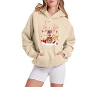 Gilet Femme Veste Sport Hoodie Cordon De Serrage Polaire Casual Chaud Festival Sweatshirt Adolescent Grande Taille Mince Streetwear Noel Homme Automne Hiver Hauts Polaires Décontractés avec Poches