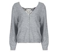 Gilet femmes Only ONLADELE LS LACE MIX REVERS CARDI Gris EU XL